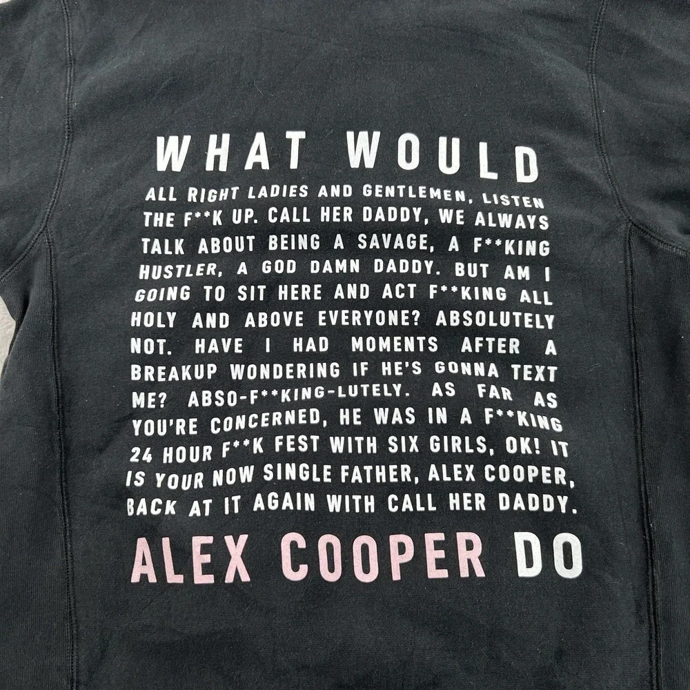Barstool Sports Hoodie Mens What Would Alex Cooper Do Pullover Sweatshirt Logo
